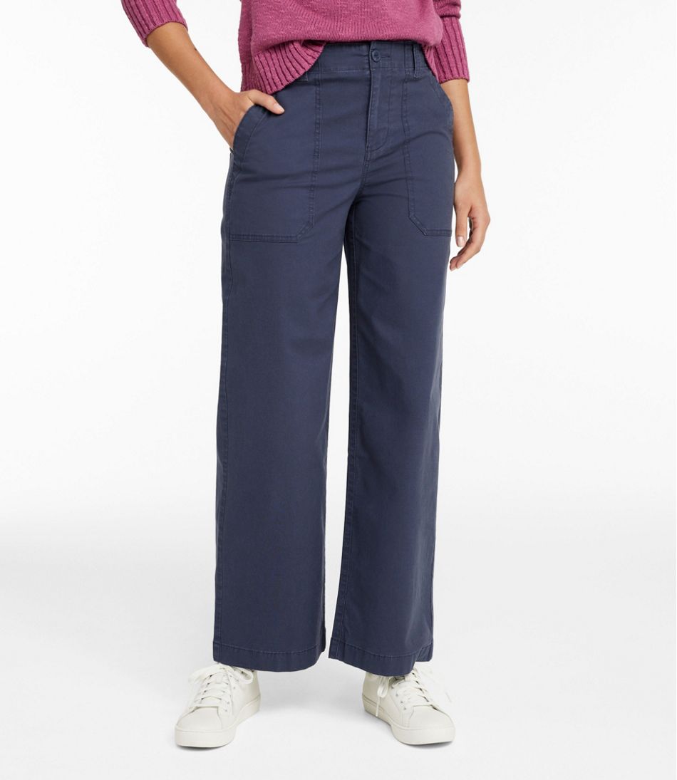 L.L.Bean | Women's 207 Vintage Cotton Canvas Pants, High-Rise Wide-Leg