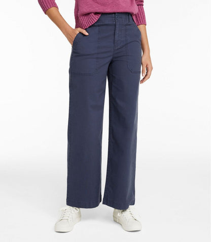L.L.Bean | Women's 207 Vintage Cotton Canvas Pants, High-Rise Wide-Leg