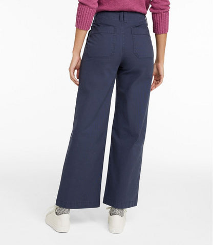 L.L.Bean | Women's 207 Vintage Cotton Canvas Pants, High-Rise Wide-Leg