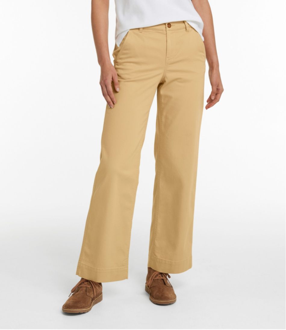 L.L.Bean | Women's Comfort Stretch Pants, Mid-Rise Wide-Leg Chino