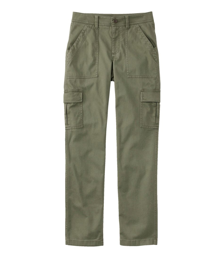 L.L.Bean | Women's Comfort Stretch Pants, Mid-Rise Straight-Leg Cargo
