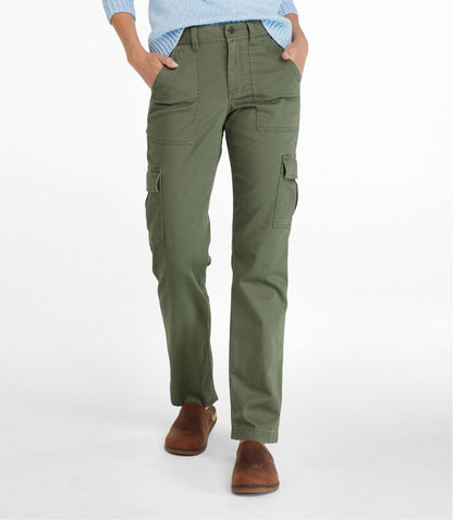 L.L.Bean | Women's Comfort Stretch Pants, Mid-Rise Straight-Leg Cargo