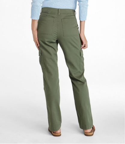 L.L.Bean | Women's Comfort Stretch Pants, Mid-Rise Straight-Leg Cargo