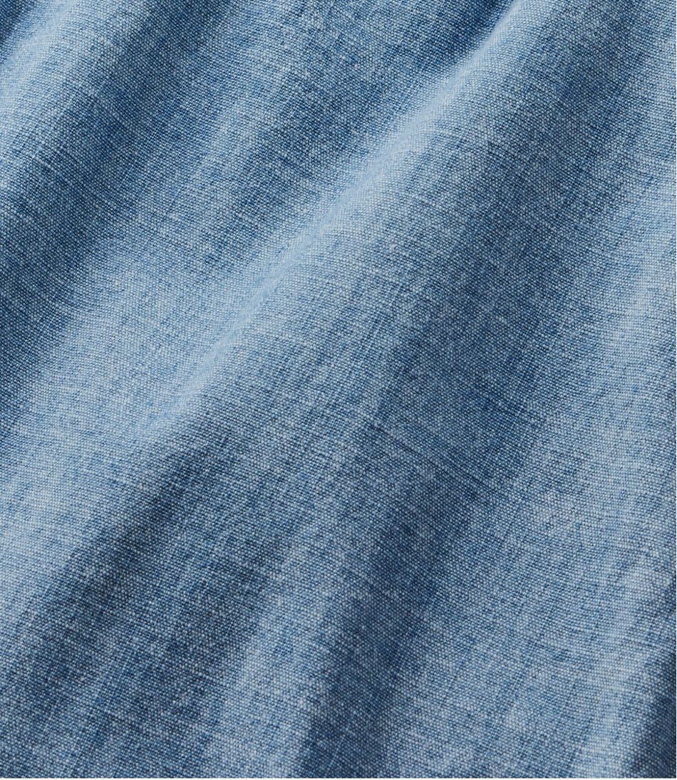 L.L.Bean | Women's Lakewashed Pull-On Chinos, Mid-Rise Wide-Leg Chambray