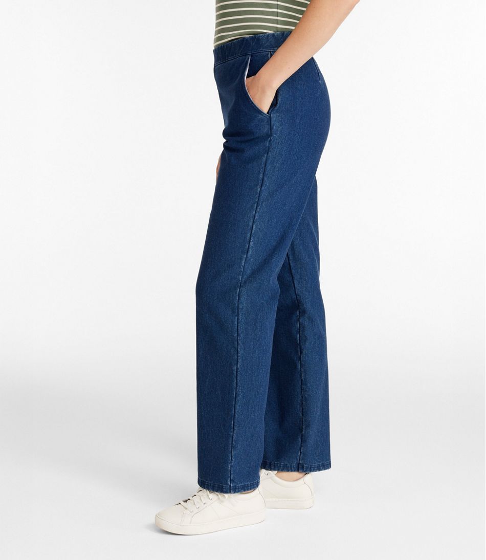 L.L.Bean | Women's Perfect Fit Pants, Denim Straight-Leg Fleece-Backed