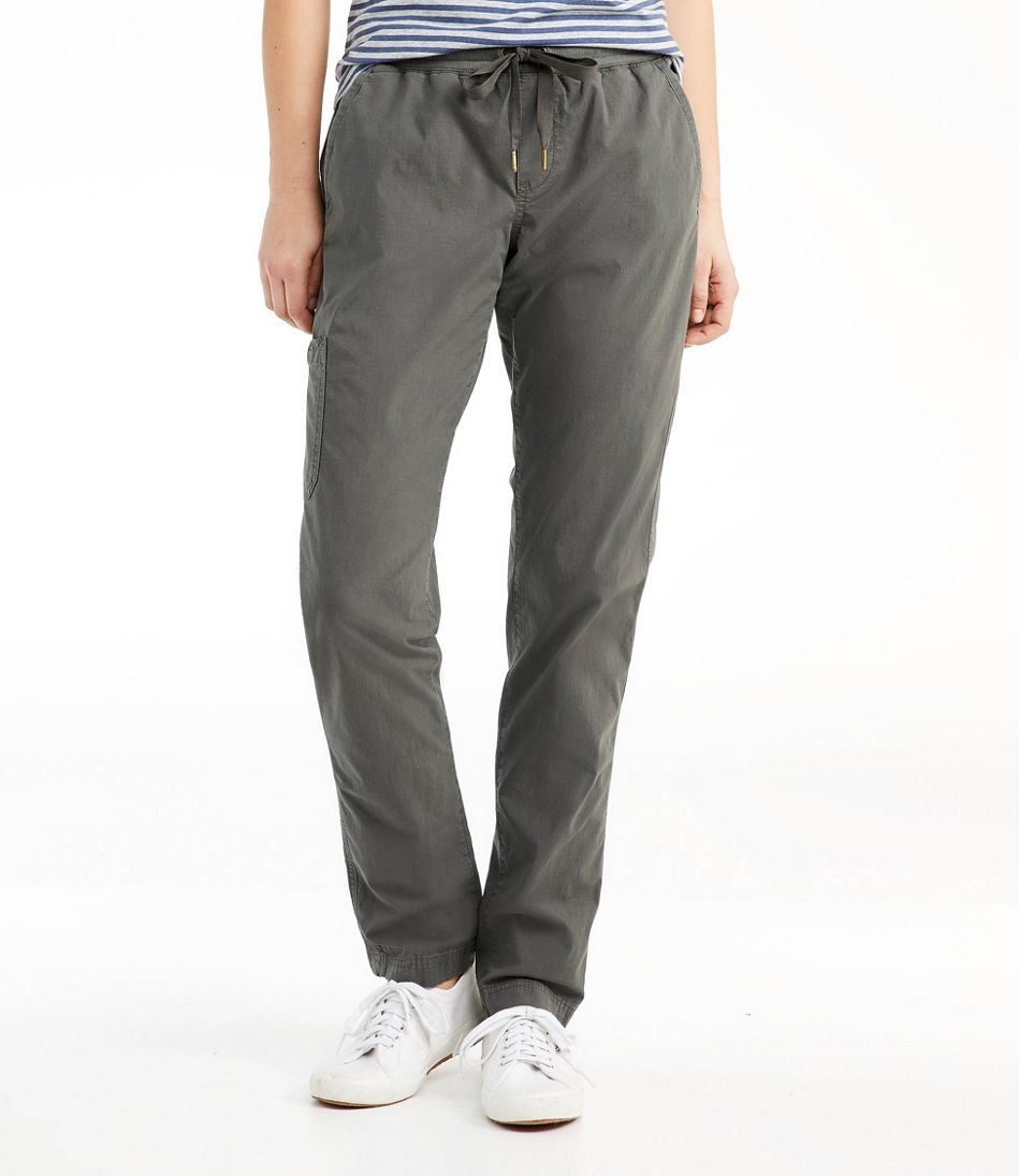 L.L.Bean | Women's Stretch Ripstop Pull-On Pants, Slim-Leg