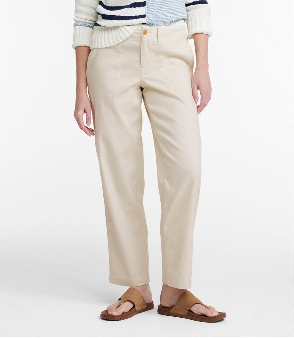 L.L.Bean | Women's Comfort Stretch Cotton/Linen Pants, High-Rise Ankle