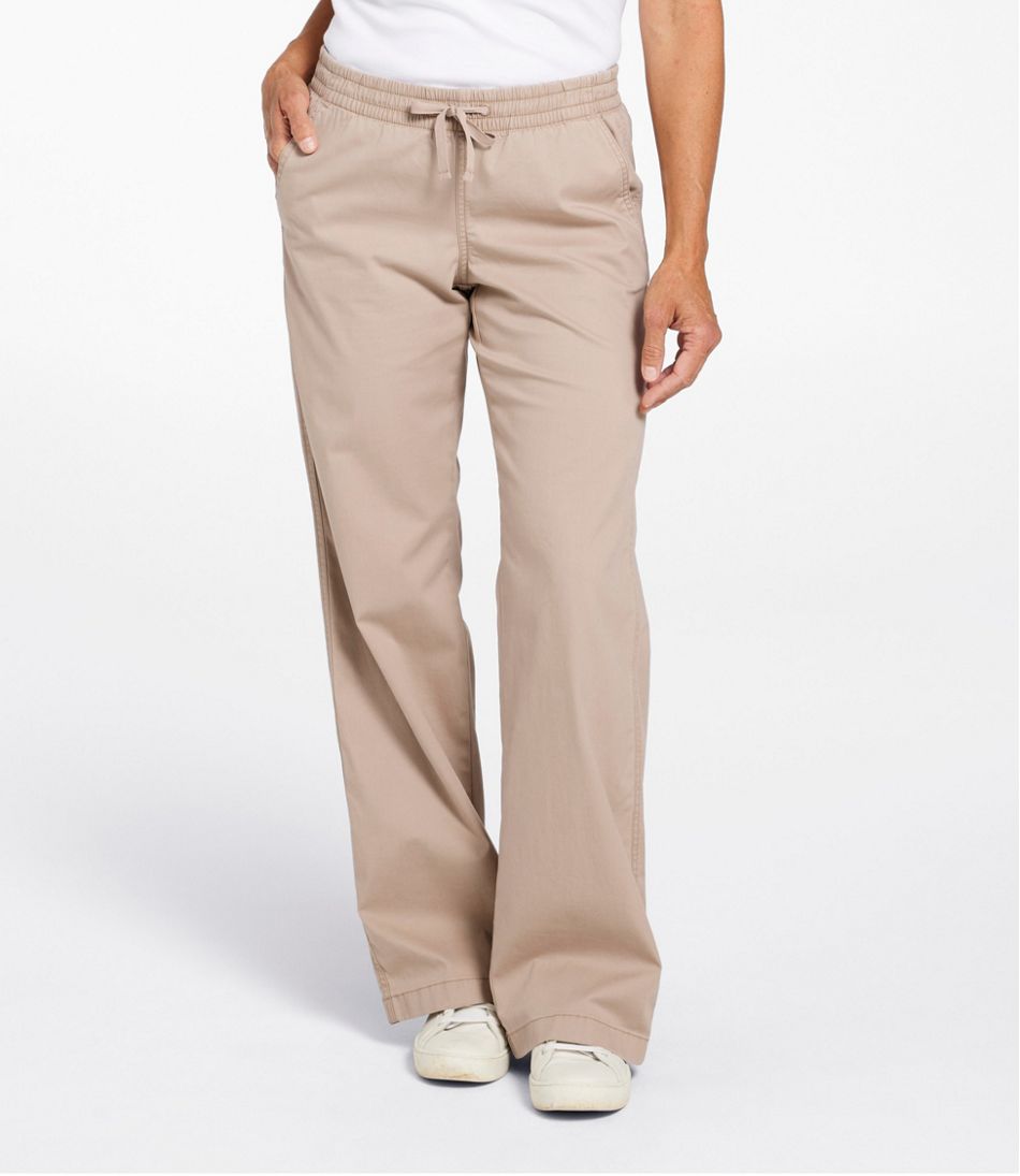 L.L.Bean | Lakewashed Pull-on Chinos, Mid-Rise Wide-Leg