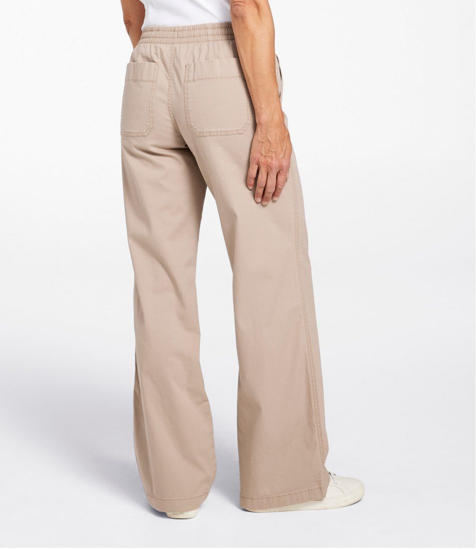 L.L.Bean | Lakewashed Pull-on Chinos, Mid-Rise Wide-Leg