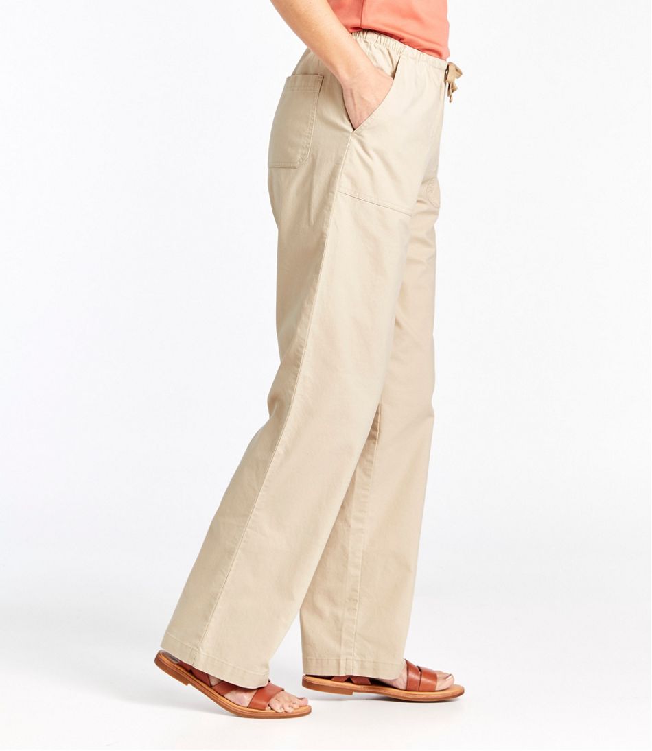 L.L.Bean | Women's Sunwashed Canvas Pants, High-Rise Straight-Leg