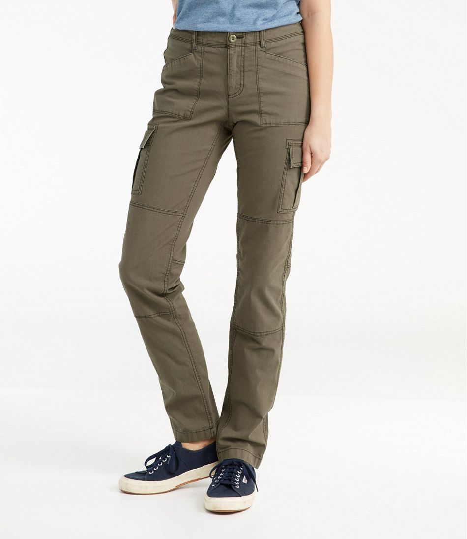 L.L.Bean | Women's Stretch Canvas Cargo Pants, Mid-Rise Straight-Leg