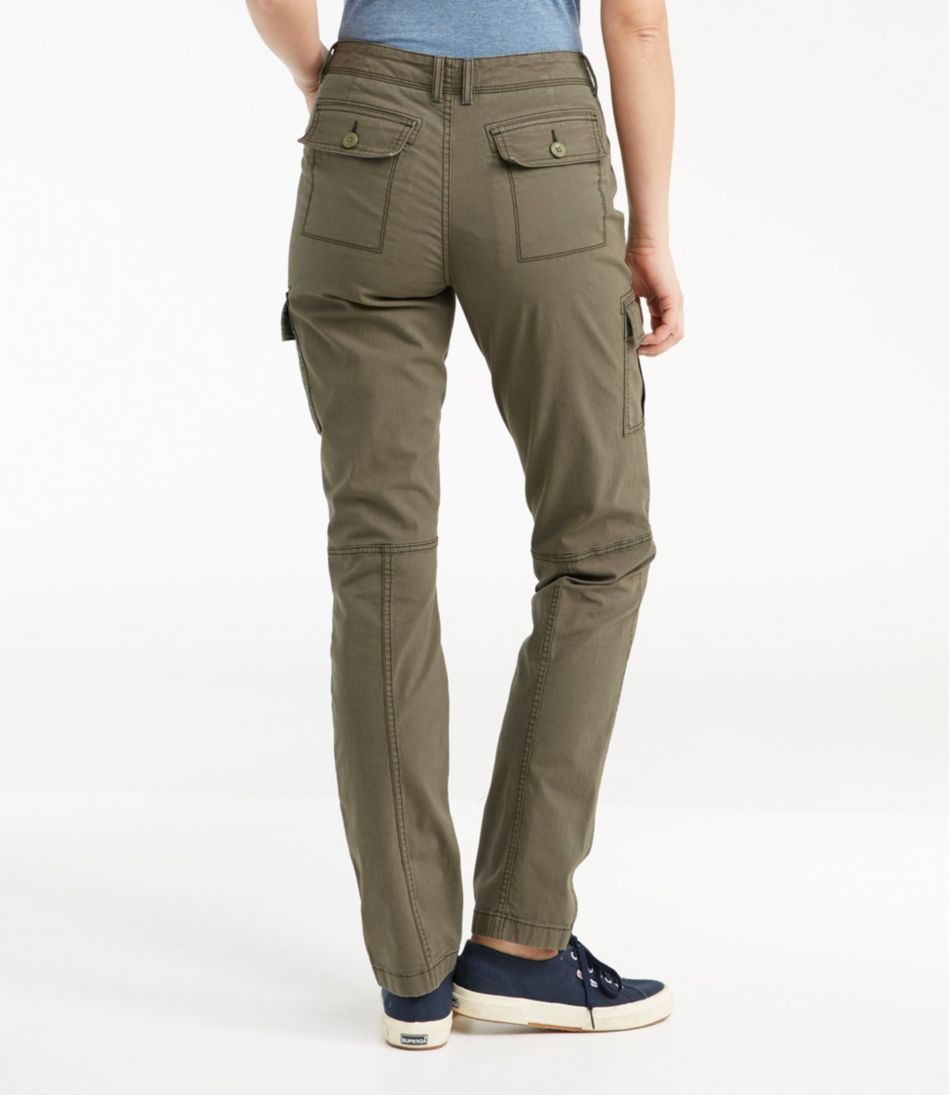 L.L.Bean | Women's Stretch Canvas Cargo Pants, Mid-Rise Straight-Leg