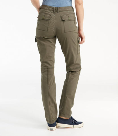 L.L.Bean | Women's Stretch Canvas Cargo Pants, Mid-Rise Straight-Leg