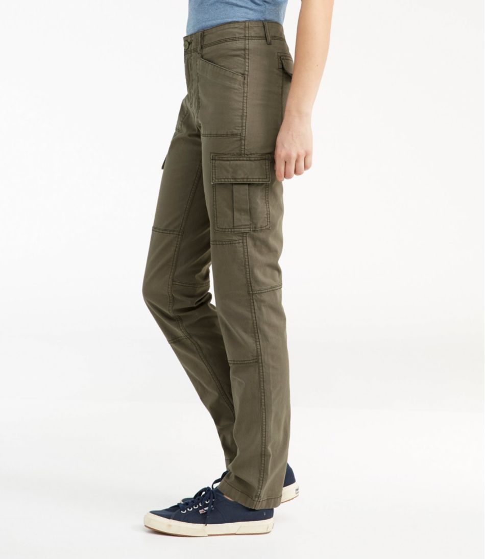 L.L.Bean | Women's Stretch Canvas Cargo Pants, Mid-Rise Straight-Leg
