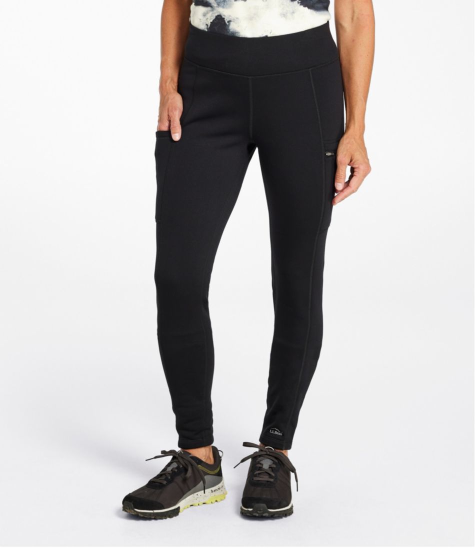 L.L.Bean | Women's PrimaLoft ThermaStretch Fleece Pocket Tights, Mid-Rise