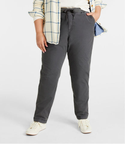 L.L.Bean | Women's Stretch Ripstop Pull-On Pants, Slim-Leg Fleece-Lined