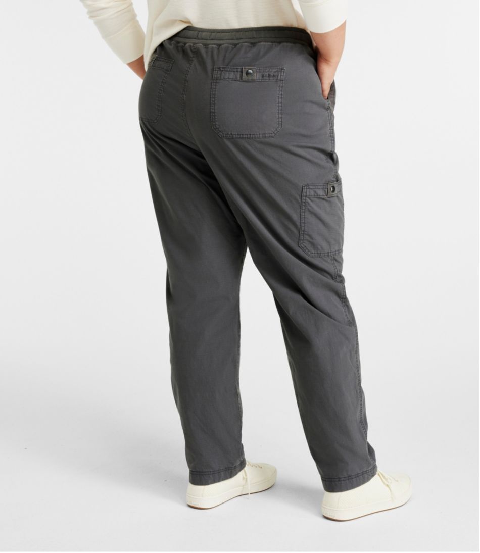 L.L.Bean | Women's Stretch Ripstop Pull-On Pants, Slim-Leg Fleece-Lined