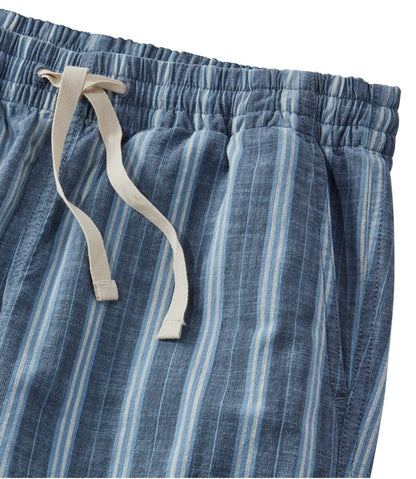 L.L.Bean | Women's Lakewashed Pull-On Chinos, Mid-Rise Wide-Leg Stripe Chambray