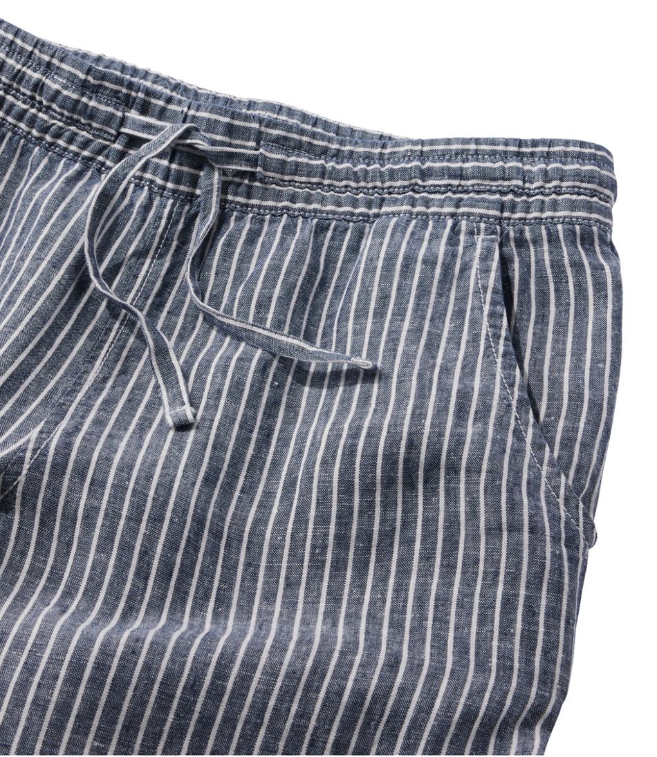 L.L.Bean | Women's Premium Washable Linen Pull-On Pants, Stripe