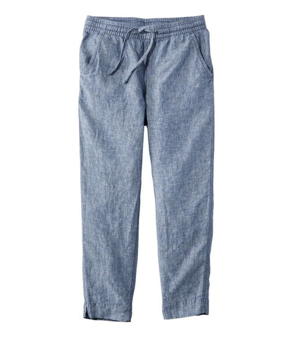 L.L.Bean | Women's Premium Linen Pull-On Ankle Pants, Mid-Rise Tapered-Leg