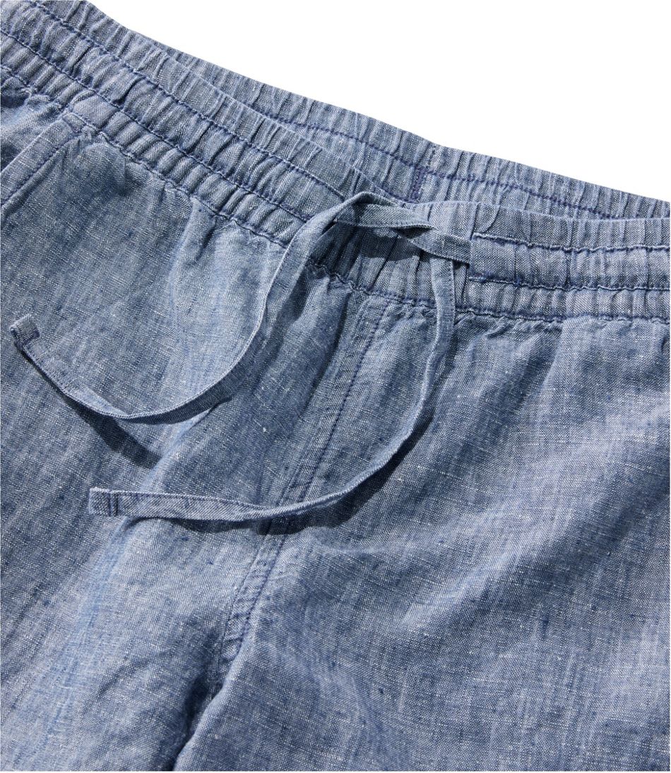 L.L.Bean | Women's Premium Linen Pull-On Ankle Pants, Mid-Rise Tapered-Leg