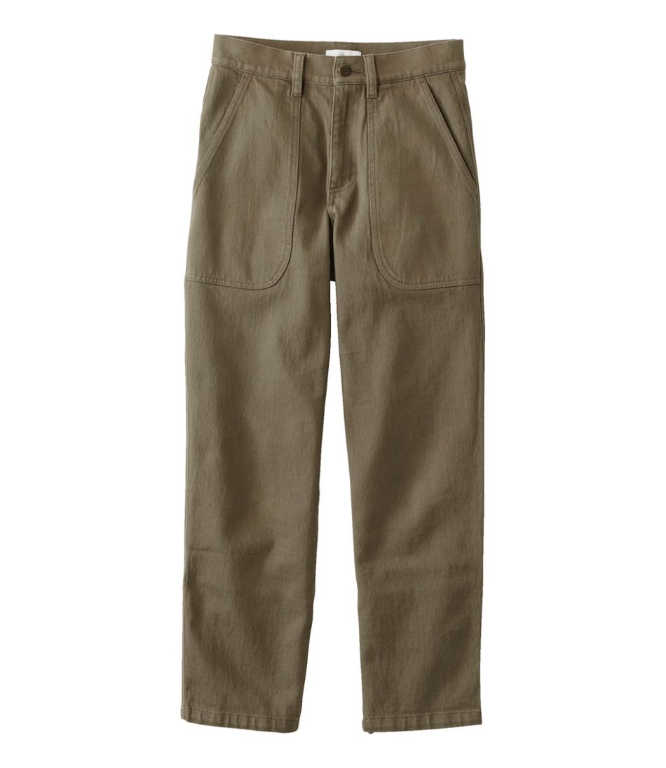 L.L.Bean | Women's Signature Washed Cotton Barrel Pants, High-Rise Tapered Leg