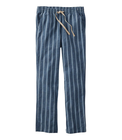L.L.Bean | Women's Lakewashed Pull-On Chinos, Mid-Rise Tapered-Leg Chambray Ankle Pants