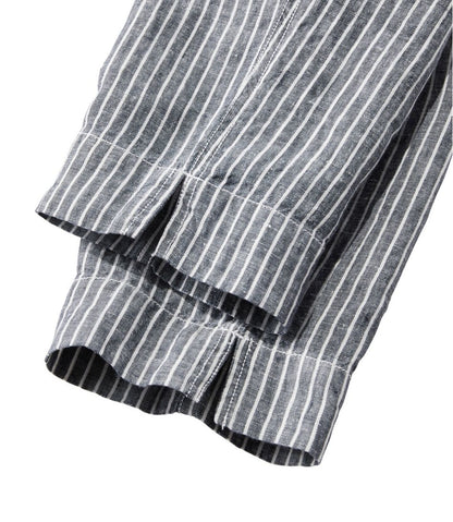 L.L.Bean | Women's Premium Linen Pull-On Ankle Pants, Mid-Rise Tapered-Leg Stripe