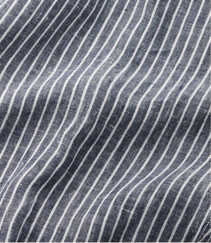 L.L.Bean | Women's Premium Linen Pull-On Ankle Pants, Mid-Rise Tapered-Leg Stripe