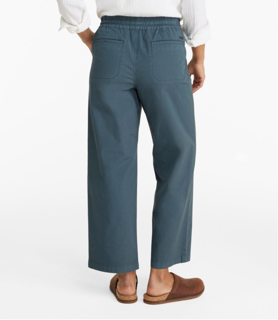 L.L.Bean | Women's Stretch Ripstop Pull-On Pants, Wide-Leg Ankle