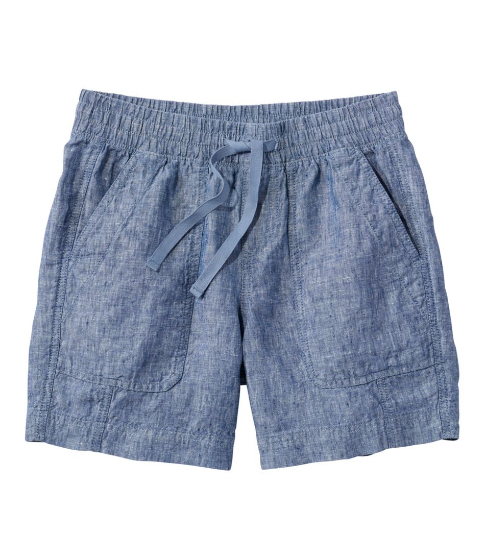 L.L.Bean | Women's Premium Washable Linen Shorts, Mid-Rise 6"