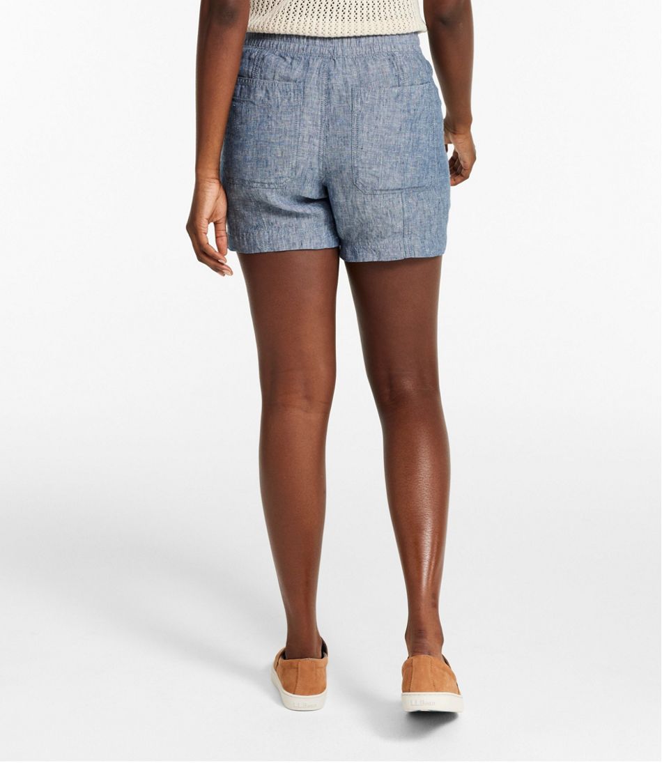 L.L.Bean | Women's Premium Washable Linen Shorts, Mid-Rise 6"