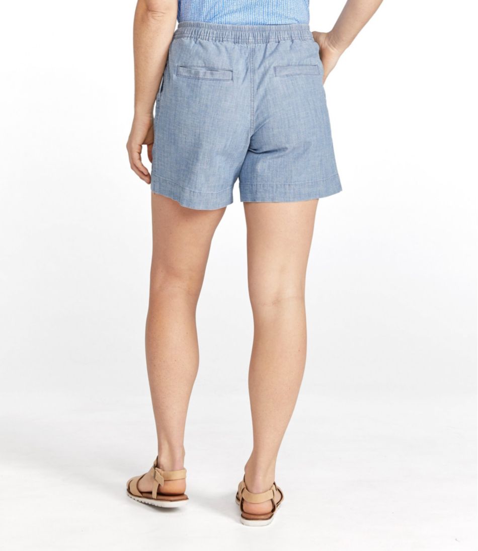 L.L.Bean | Women's Lakewashed Dock Shorts, Mid-Rise Chambray