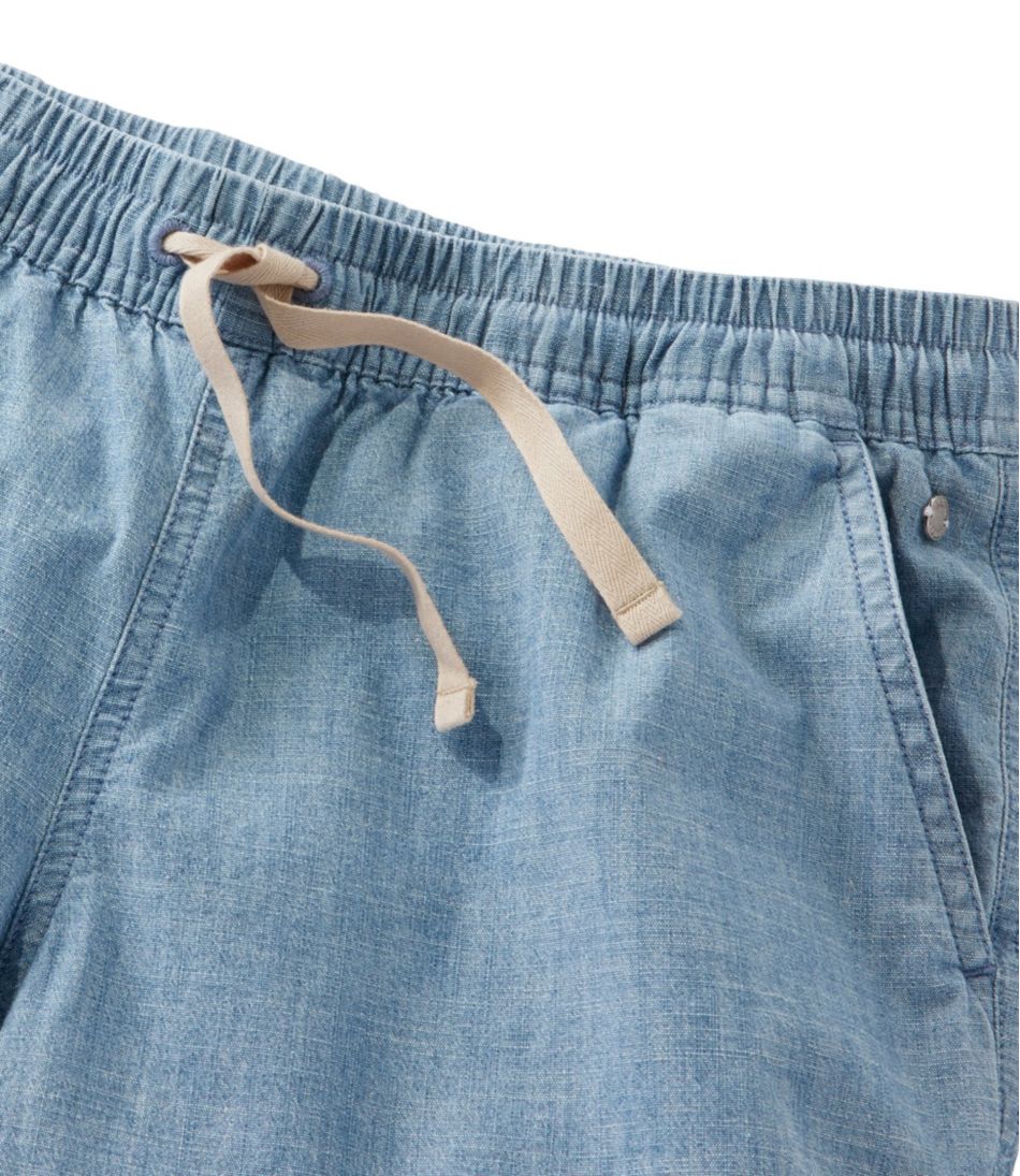 L.L.Bean | Women's Lakewashed Dock Shorts, Mid-Rise Chambray