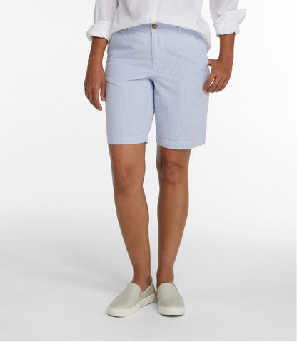 L.L.Bean | Women's Comfort Stretch Shorts, Seersucker Bermudas 9"