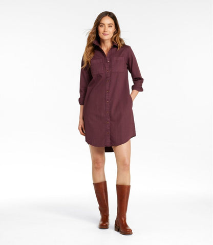 L.L.Bean | Women's L.L. Bean Heritage Washed Denim Shirt Dress, Garment-Dye