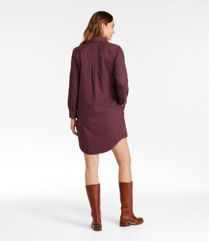 L.L.Bean | Women's L.L. Bean Heritage Washed Denim Shirt Dress, Garment-Dye