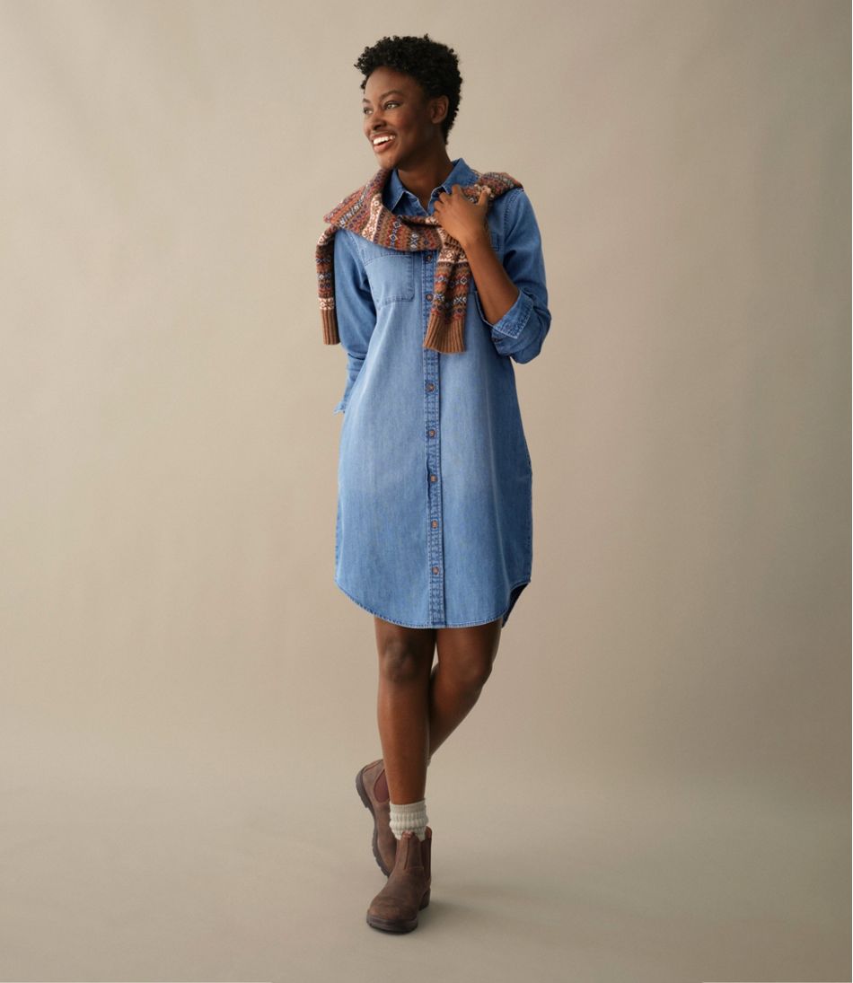 L.L.Bean | Women's L.L. Bean Heritage Washed Denim Shirt Dress