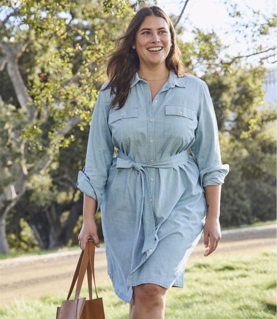 L.L.Bean | Women's Signature Camp Shirt Dress, Button-Front