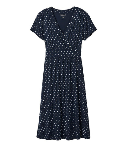 L.L.Bean | Women's Summer Knit Dress, Short-Sleeve Print