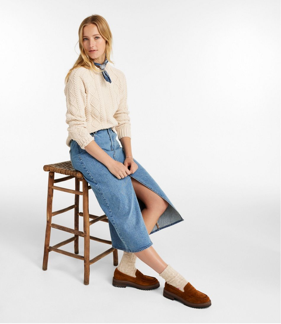 L.L.Bean | Women's Signature Heritage Denim Midi Skirt