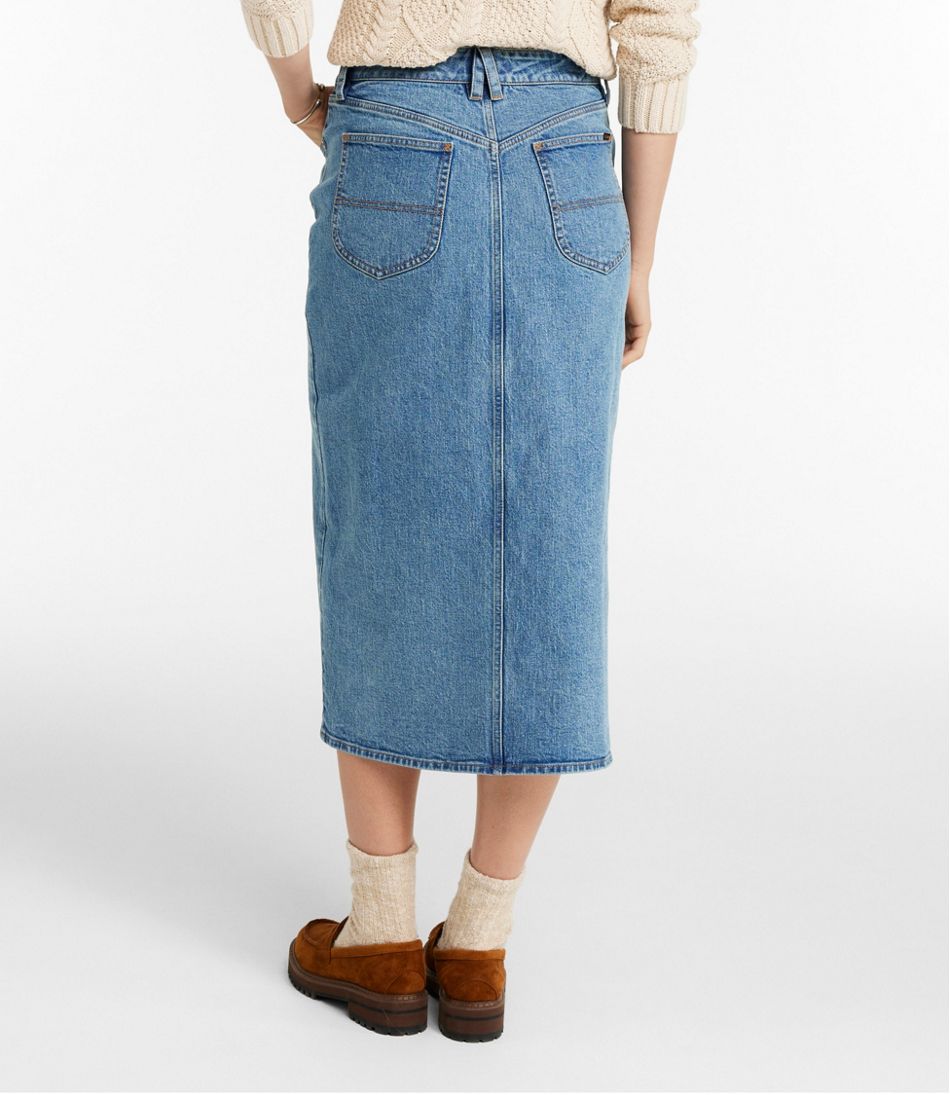 L.L.Bean | Women's Signature Heritage Denim Midi Skirt