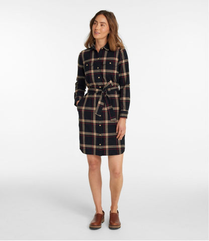 L.L.Bean | Women's Signature Camp Flannel Shirt Dress, Button-Front