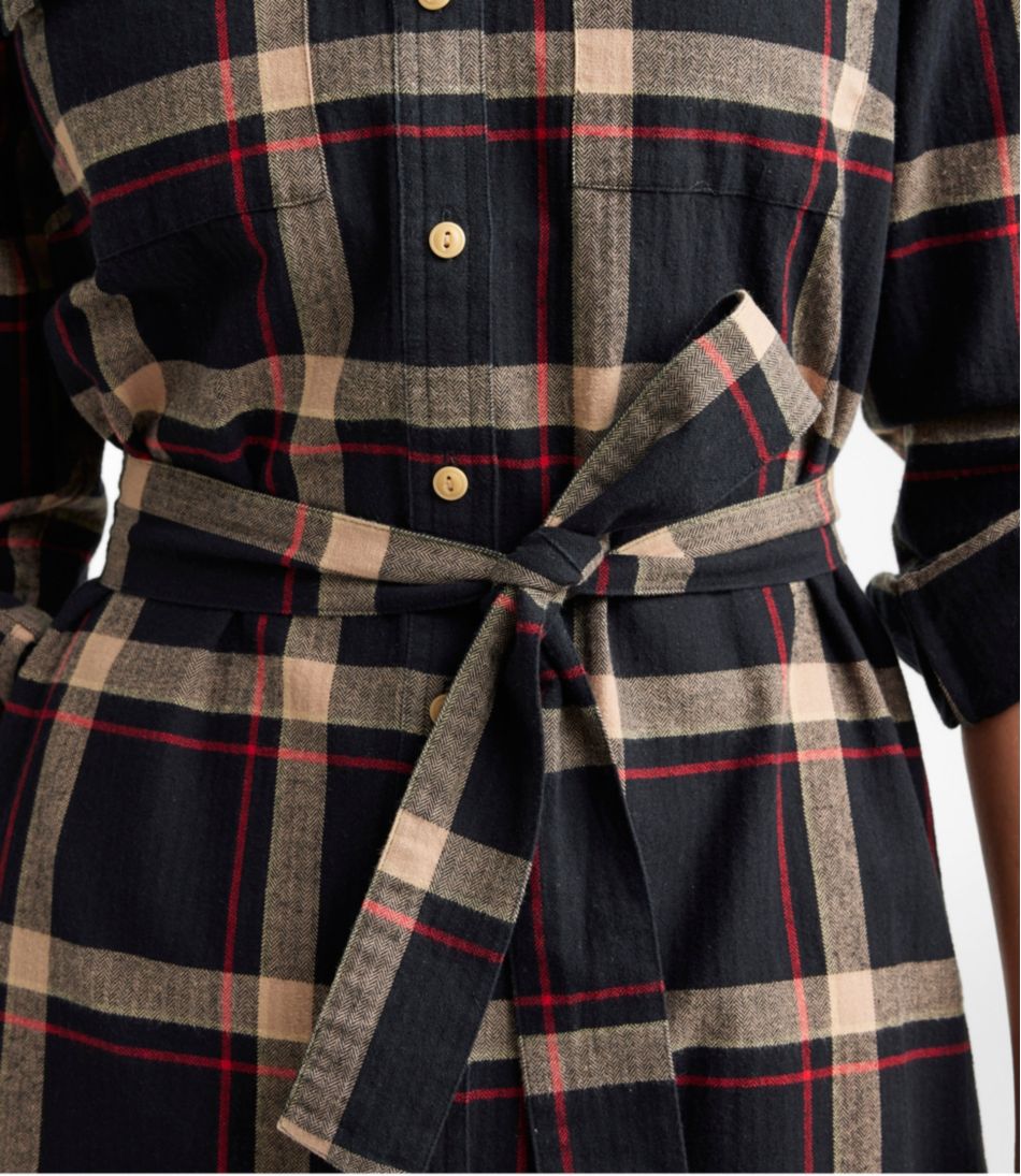 L.L.Bean | Women's Signature Camp Flannel Shirt Dress, Button-Front
