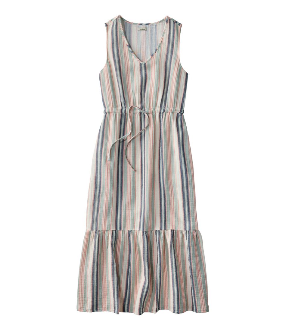 L.L.Bean | Women's Cloud Gauze Midi Dress, Stripe