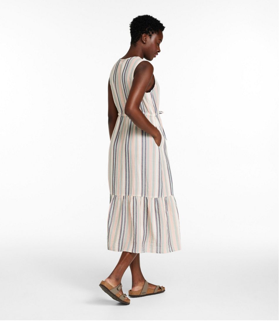 L.L.Bean | Women's Cloud Gauze Midi Dress, Stripe