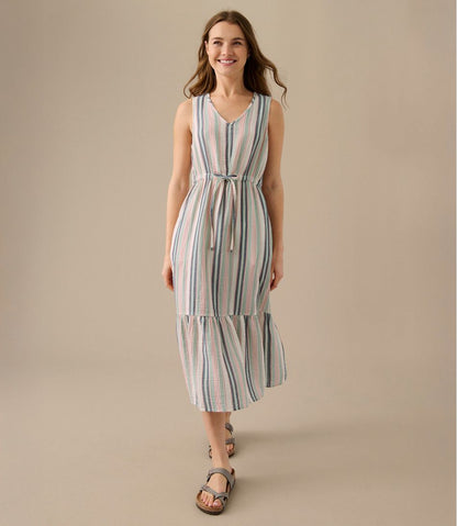 L.L.Bean | Women's Cloud Gauze Midi Dress, Stripe