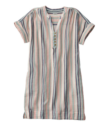 L.L.Bean | Women's Cloud Gauze Short-Sleeve Shift Dress, Stripe