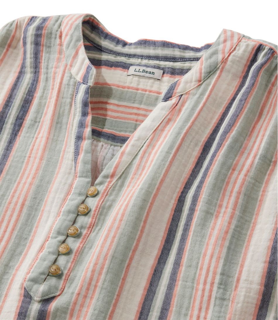 L.L.Bean | Women's Cloud Gauze Short-Sleeve Shift Dress, Stripe