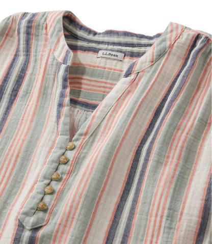 L.L.Bean | Women's Cloud Gauze Short-Sleeve Shift Dress, Stripe